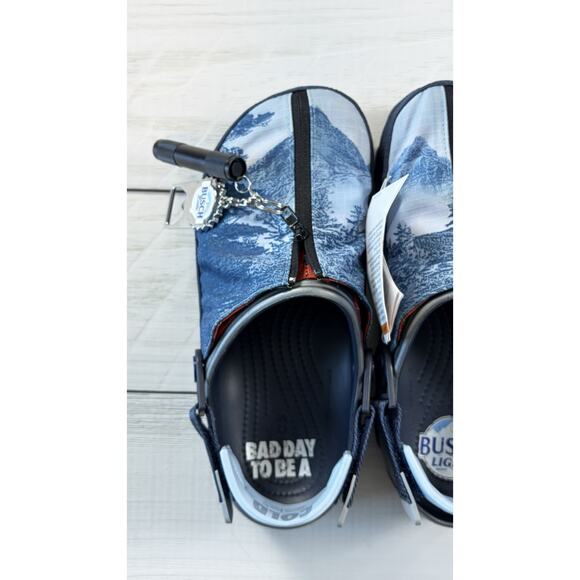 Crocs Busch Light Beer M7 W9 All Terrain Clogs Bottle Opener Torch Koozie Shoe main image 4